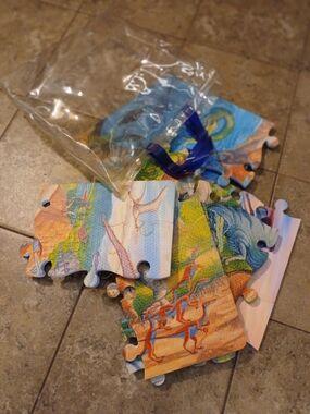 Kids Floor Puzzle Pieces - Blue, Green, Orange Play Mat Set